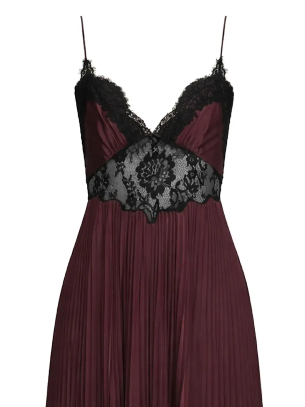 BROWN SATIN LACE INSERT MAXI DRESS sold by Lord & Taylor product image thumbnail 5