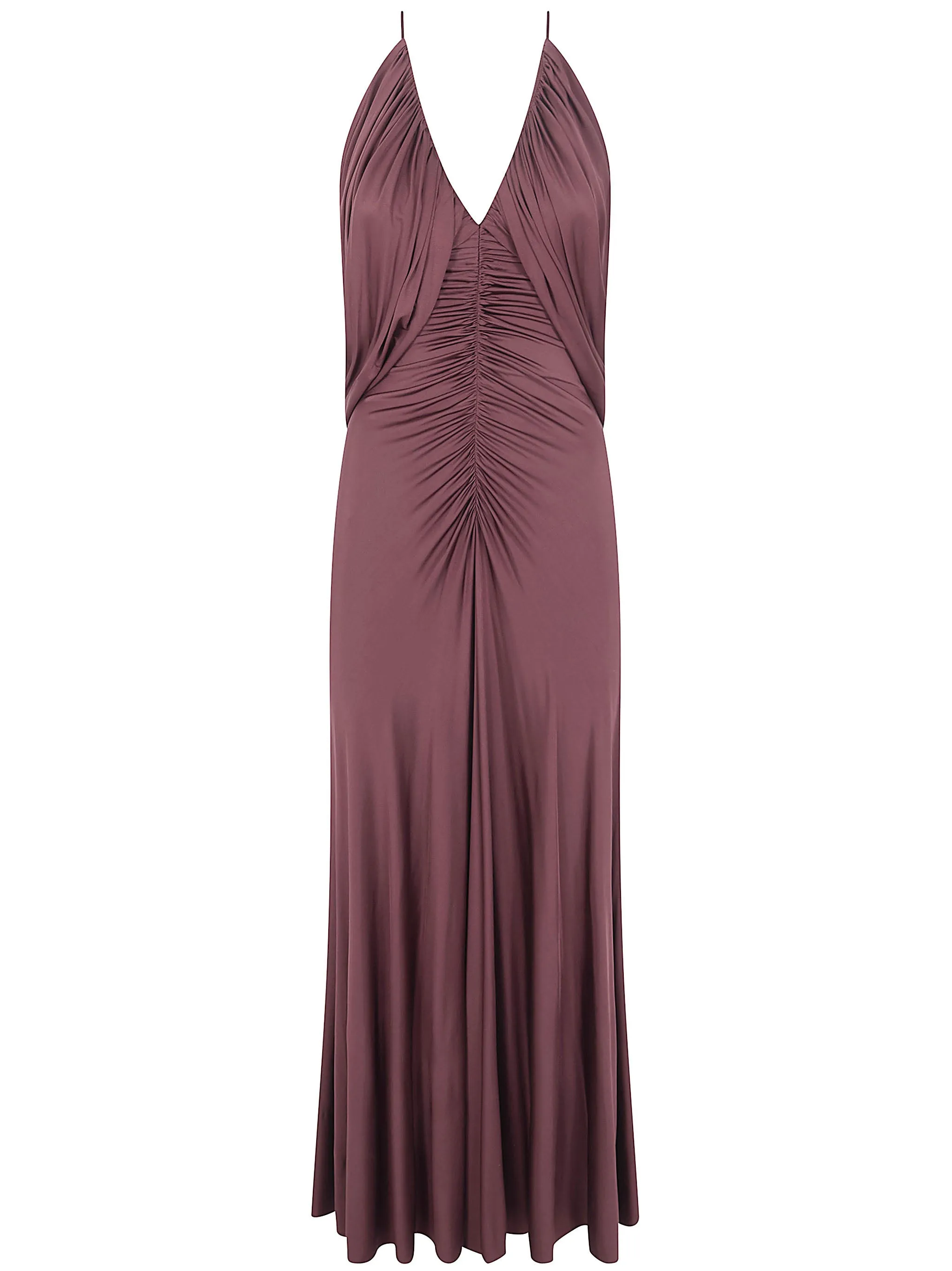 BROWN JERSEY DRAPE MIDI DRESS sold by Lord & Taylor