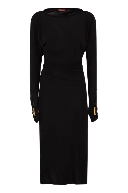 MSTSALVO - DRAPED VISCOSE JERSEY MIDI DRESS made by MaxMara