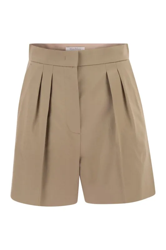 MXMTABACCO - STRETCH COTTON SATIN SHORTS made by MaxMara