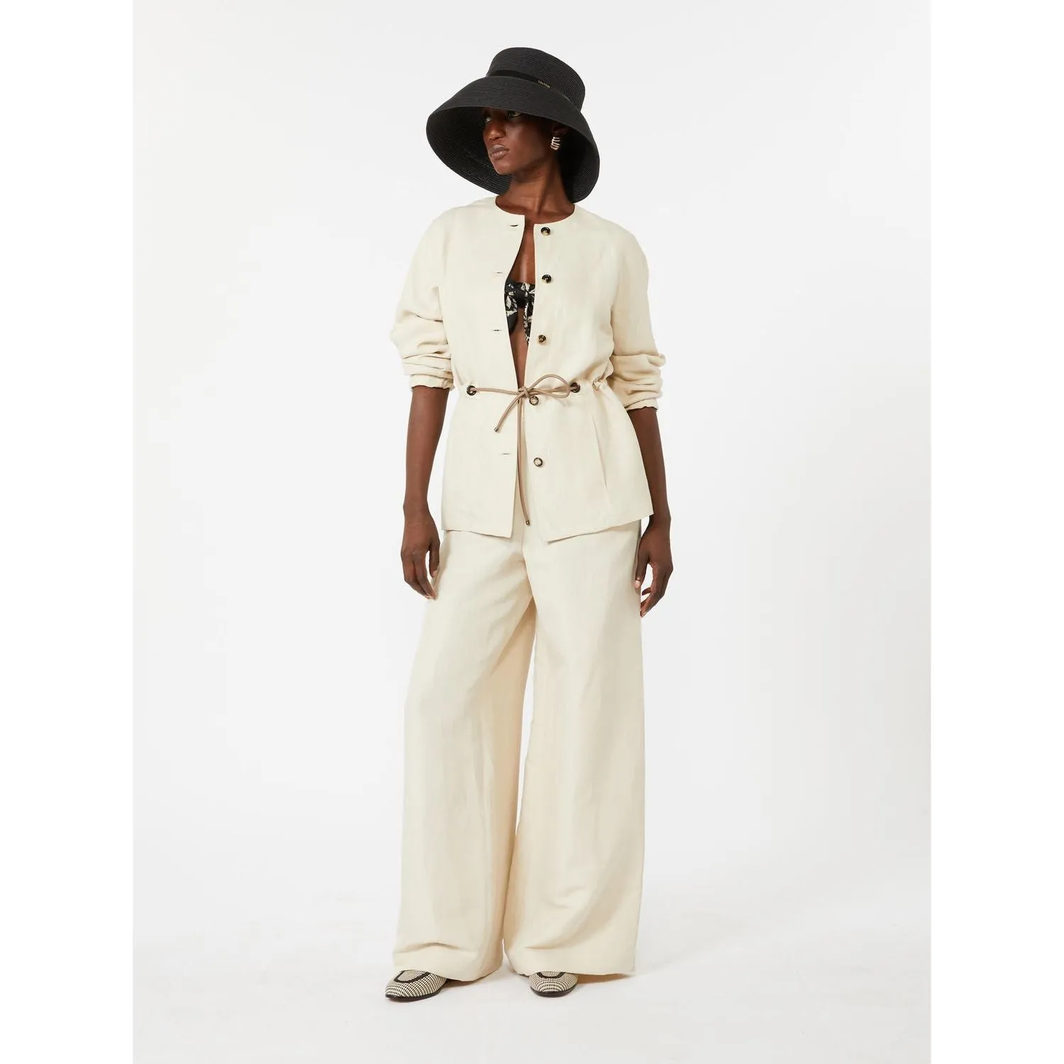 MXMORO - LINEN AND SILK WIDE-LEG TROUSERS sold by Lord & Taylor product image thumbnail 4