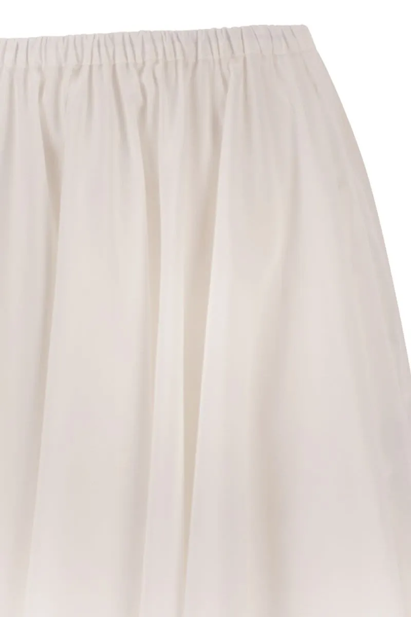 COTTON MIDI SKIRT WITH ELASTICATED WAIST AND FLUID SILHOUETTE sold by Lord & Taylor product image thumbnail 4