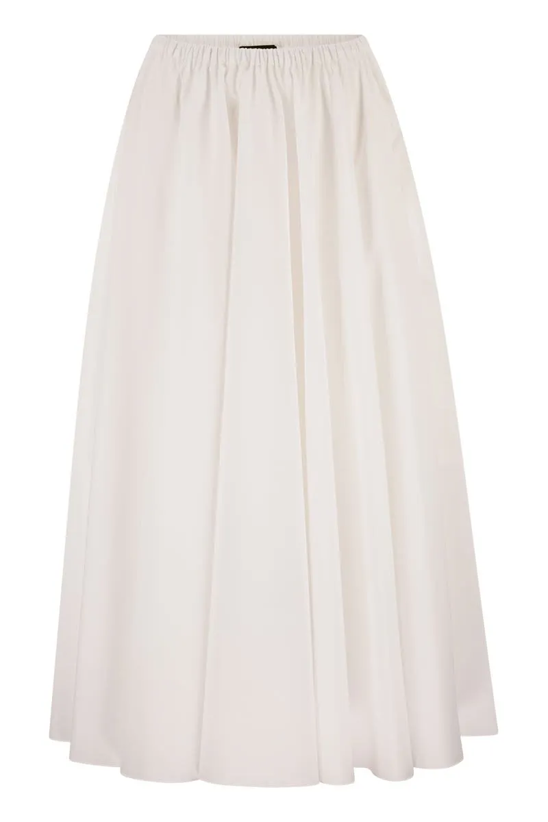 COTTON MIDI SKIRT WITH ELASTICATED WAIST AND FLUID SILHOUETTE sold by Lord & Taylor