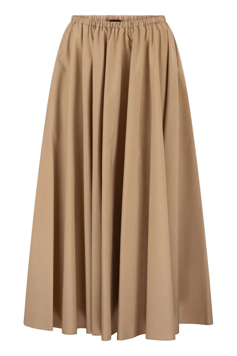 COTTON MIDI SKIRT WITH ELASTICATED WAIST AND FLUID SILHOUETTE sold by Lord & Taylor