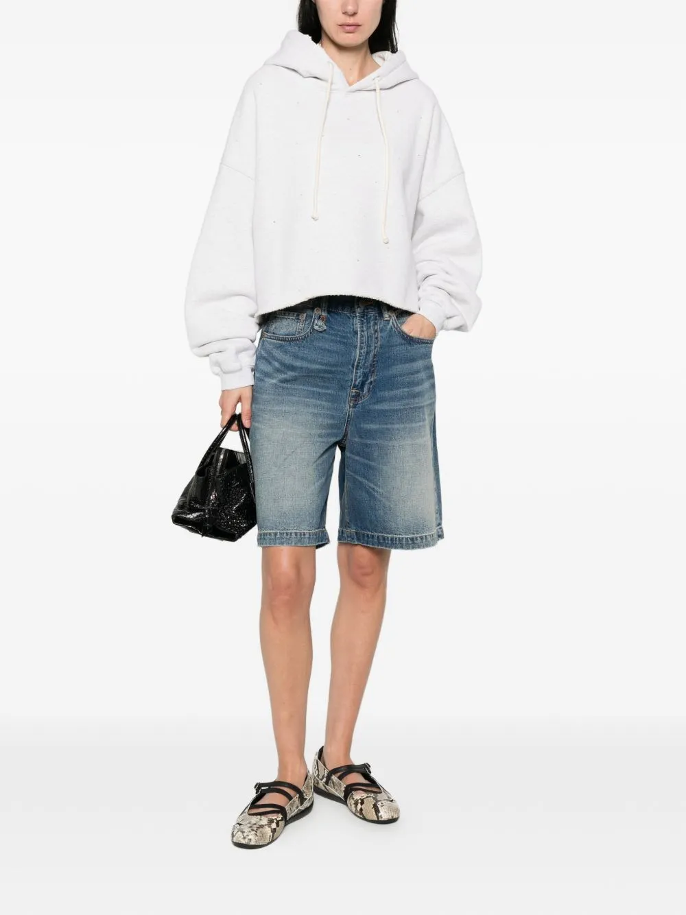 COTTON CROPPED HOODIE sold by Lord & Taylor product image thumbnail 3