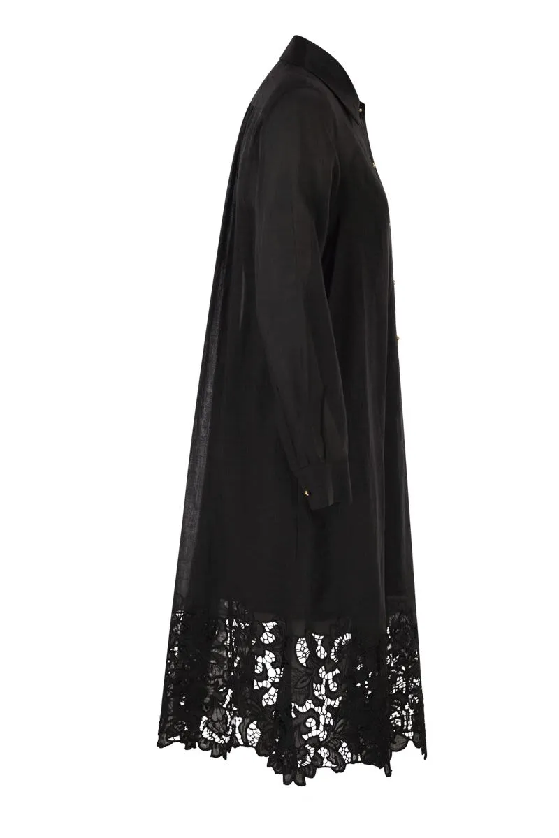 MSTMELA - RAMIE SHIRT DRESS WITH EMBROIDERED HEM AND SLIP sold by Lord & Taylor product image thumbnail 3