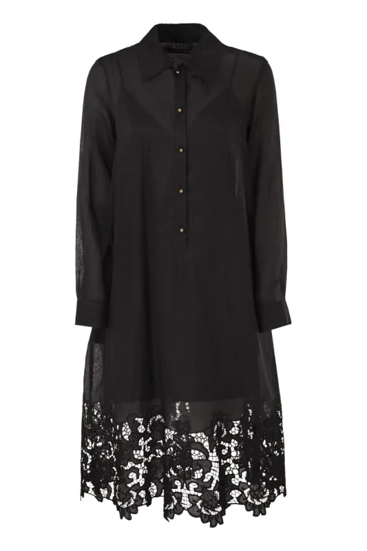 MSTMELA - RAMIE SHIRT DRESS WITH EMBROIDERED HEM AND SLIP made by MaxMara