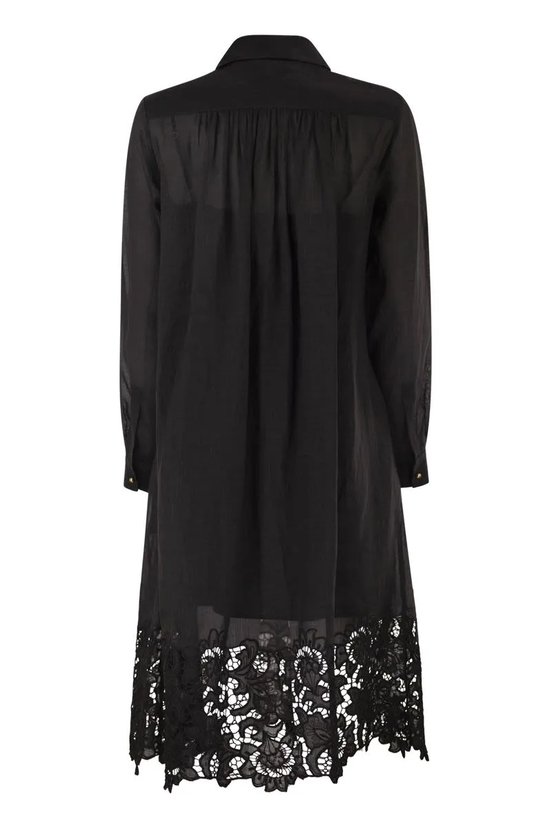 MSTMELA - RAMIE SHIRT DRESS WITH EMBROIDERED HEM AND SLIP sold by Lord & Taylor product image thumbnail 2