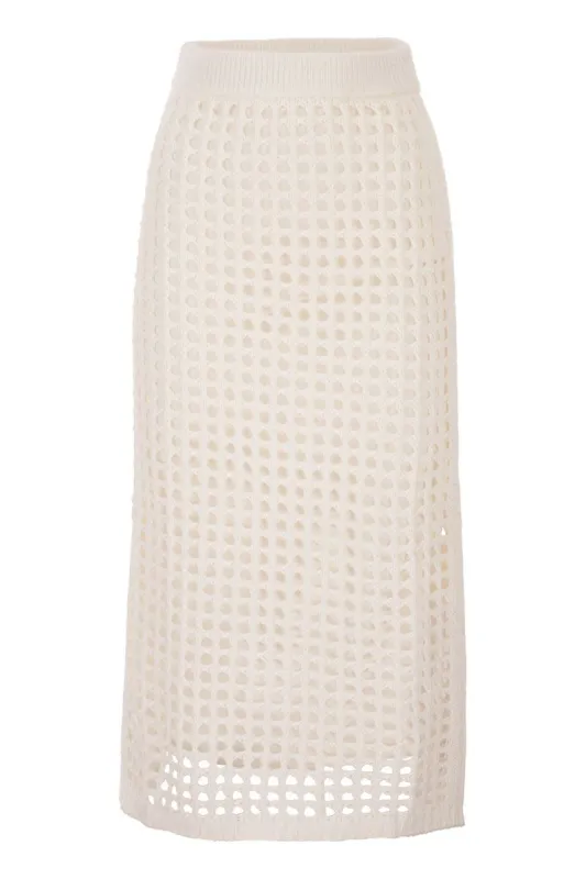 MXPGEODE - OPENWORK COTTON MIDI SKIRT made by MaxMara