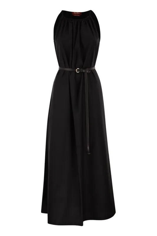 MSTZUPPA - COTTON HALTERNECK MAXI DRESS WITH BELT made by MaxMara