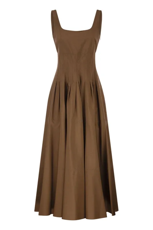 MSTFELTRE - COTTON MIDI DRESS WITH STRUCTURED BODICE made by MaxMara