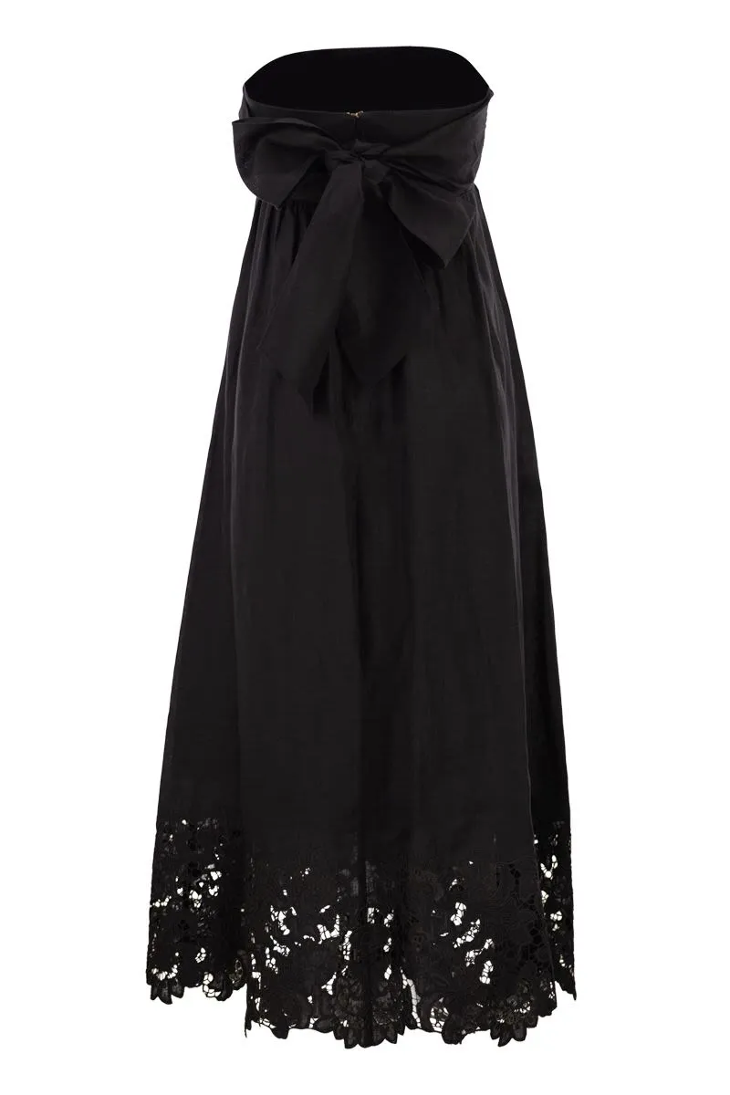 STRAPLESS LINEN DRESS WITH EMBROIDERED HEM sold by Lord & Taylor product image thumbnail 2