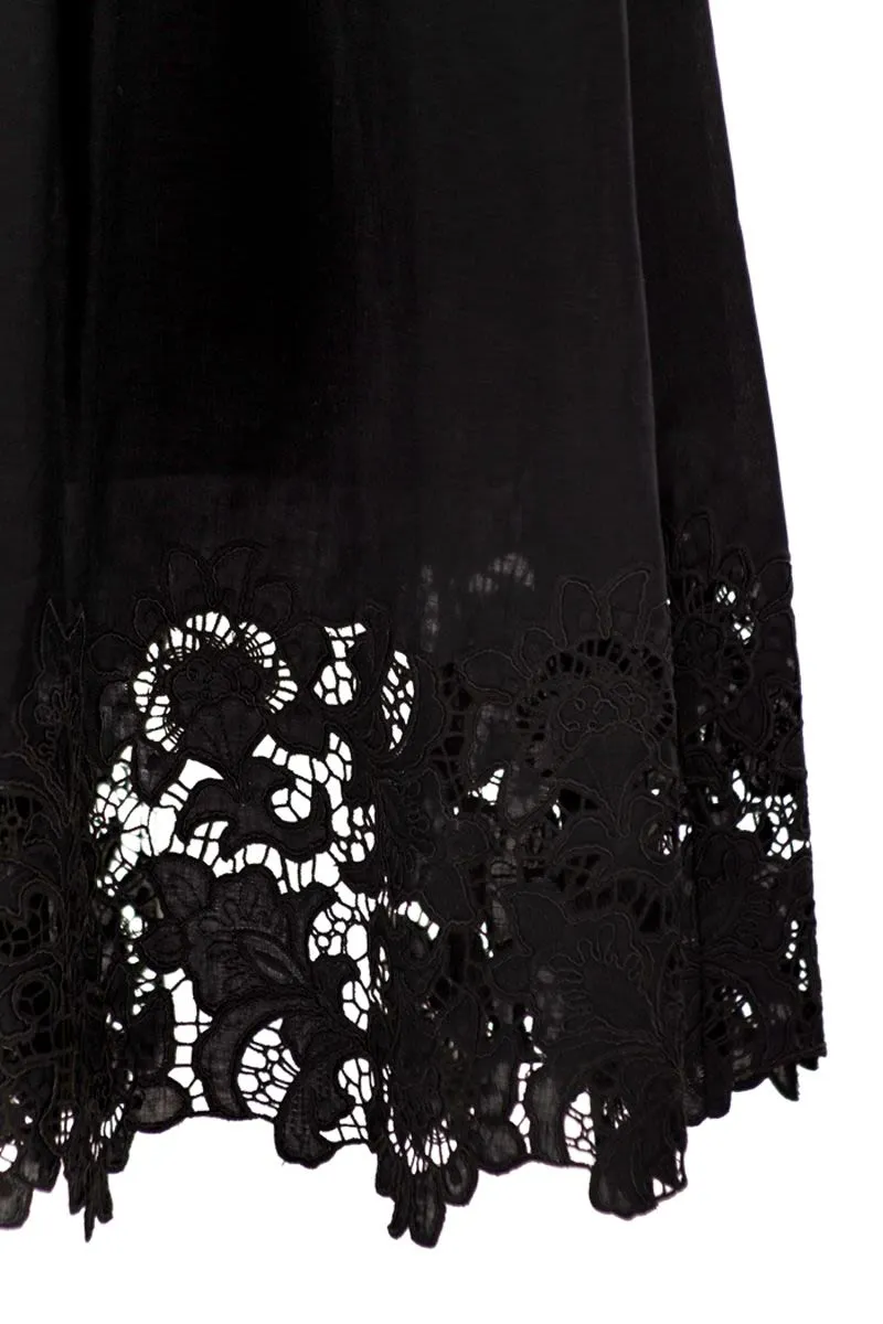 STRAPLESS LINEN DRESS WITH EMBROIDERED HEM sold by Lord & Taylor product image thumbnail 4