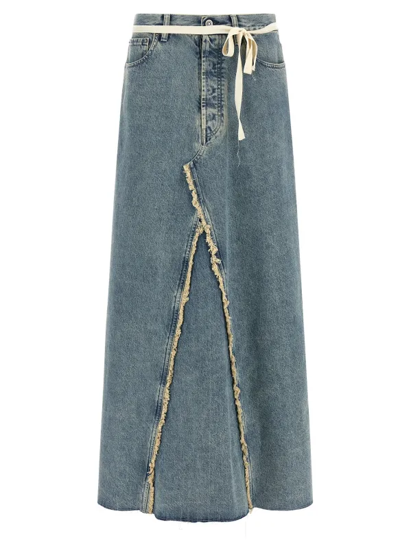 Raw hem denim skirt made by Maison Margiela