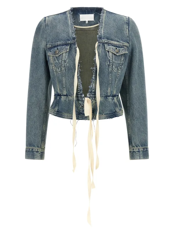 Raw cut hem denim jacket made by Maison Margiela