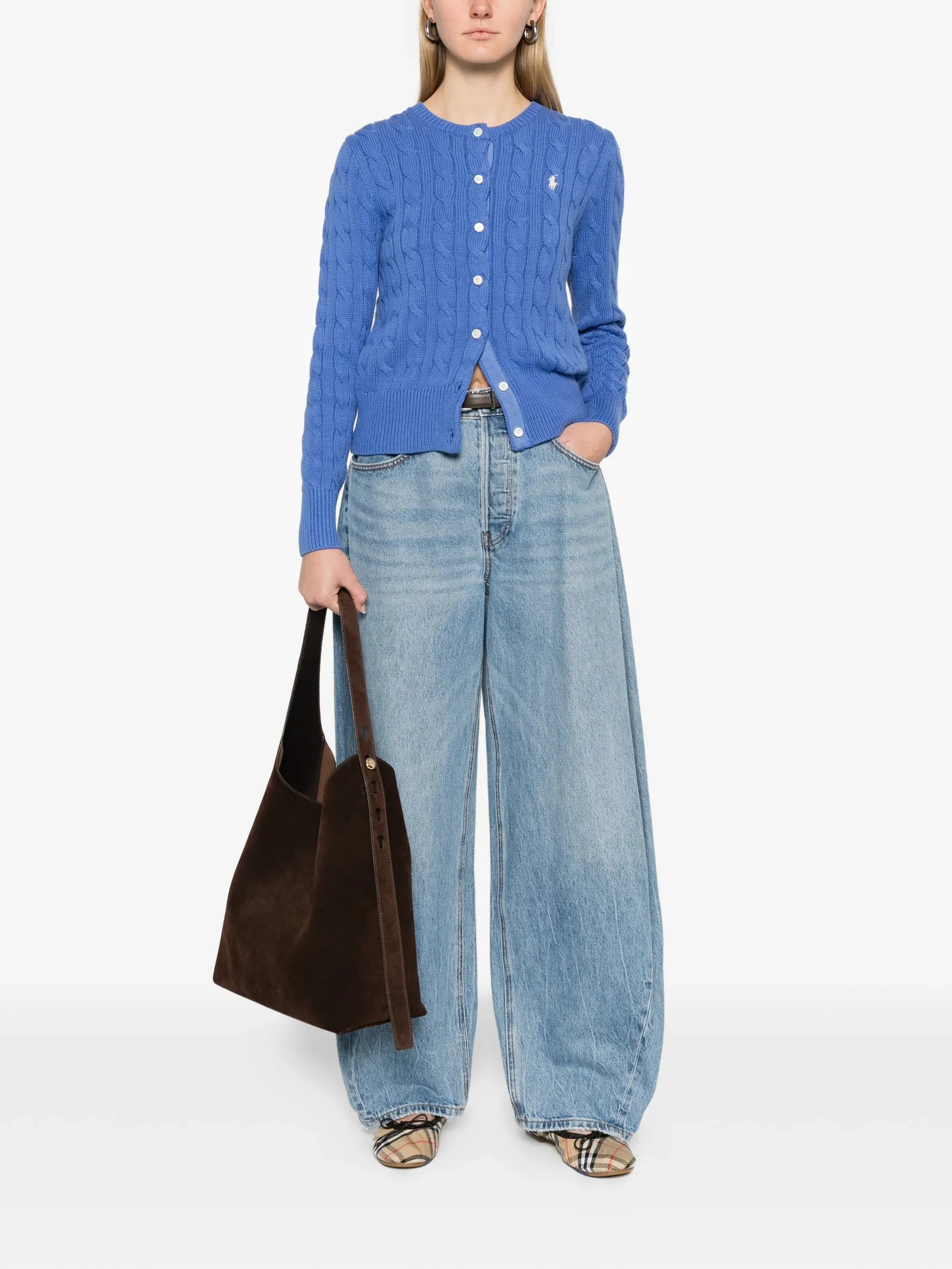 CABLE-KNIT BUTTONED CARDIGAN sold by Lord & Taylor product image thumbnail 2