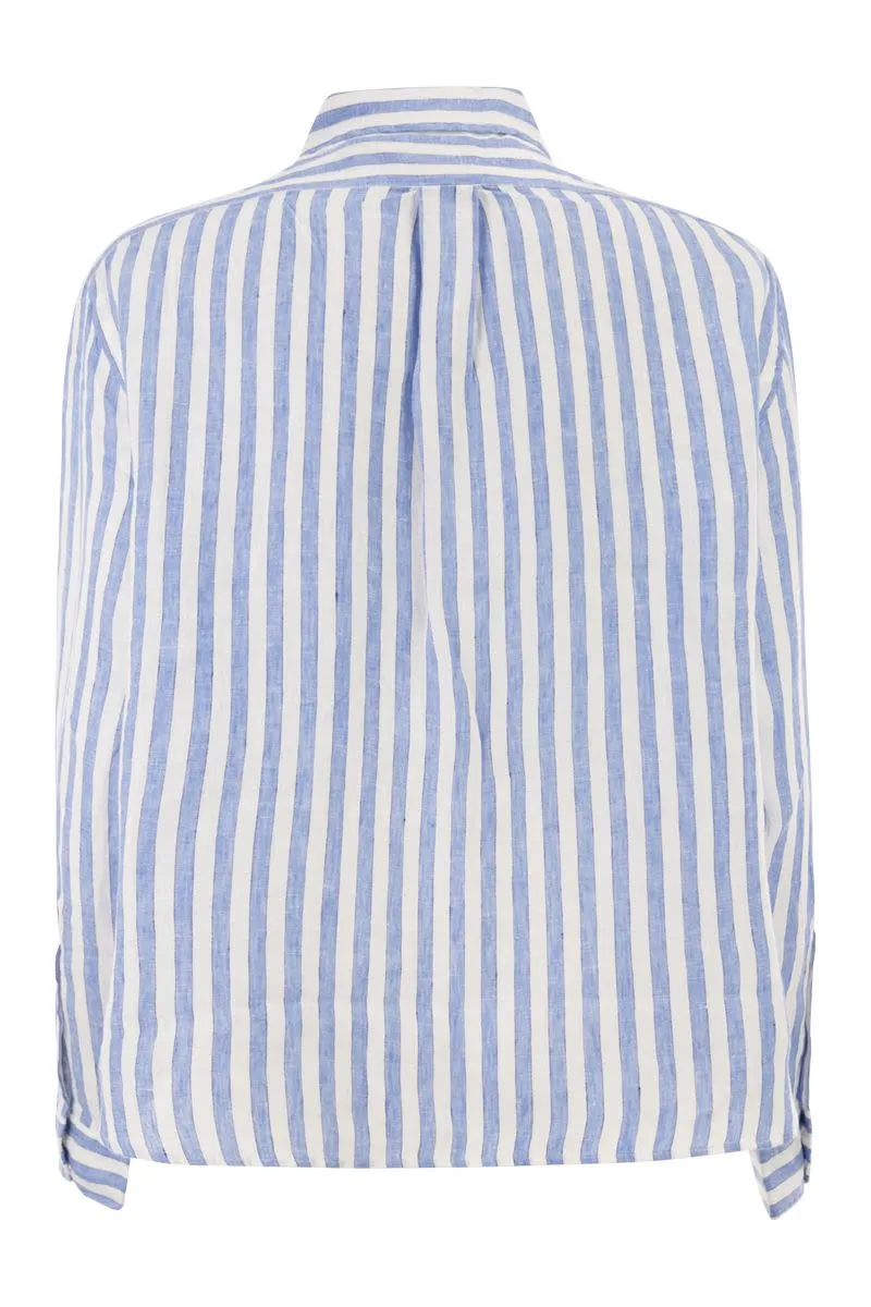 STRIPED LINEN SHIRT sold by Lord & Taylor product image thumbnail 2