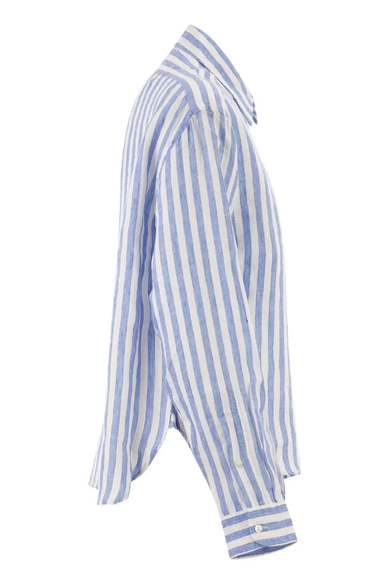 STRIPED LINEN SHIRT sold by Lord & Taylor product image thumbnail 3