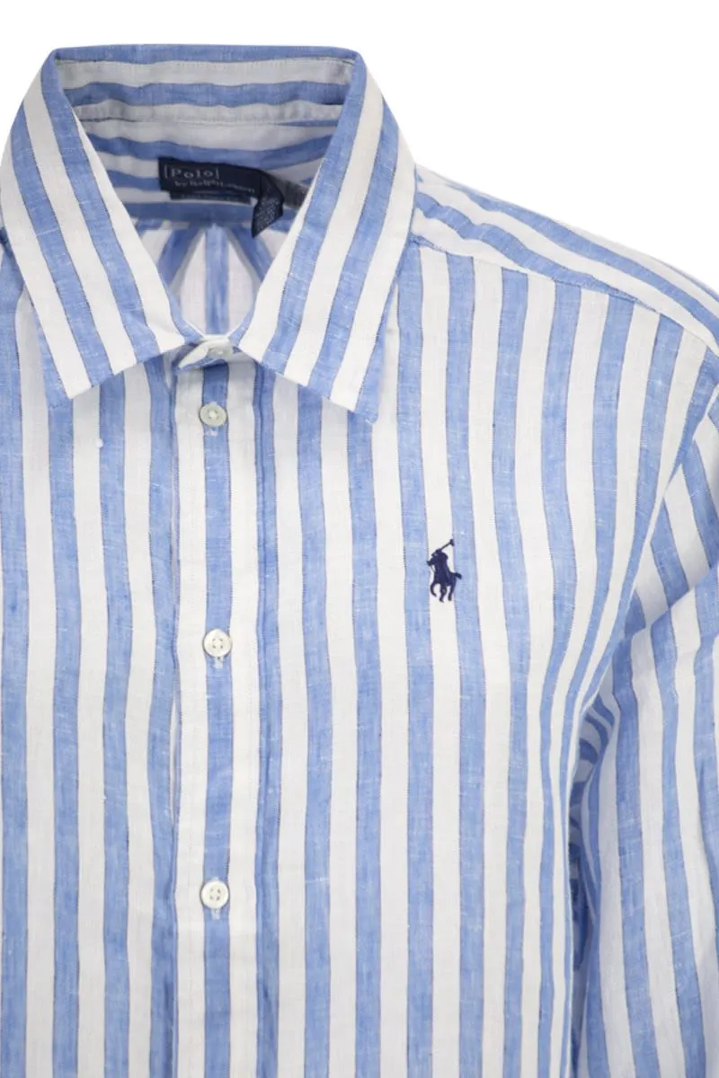 STRIPED LINEN SHIRT sold by Lord & Taylor product image thumbnail 4