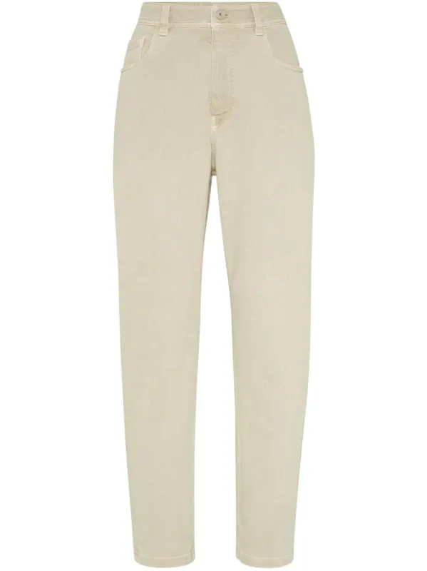 BAGGY TAPERED DENIM TROUSERS made by Brunello Cucinelli