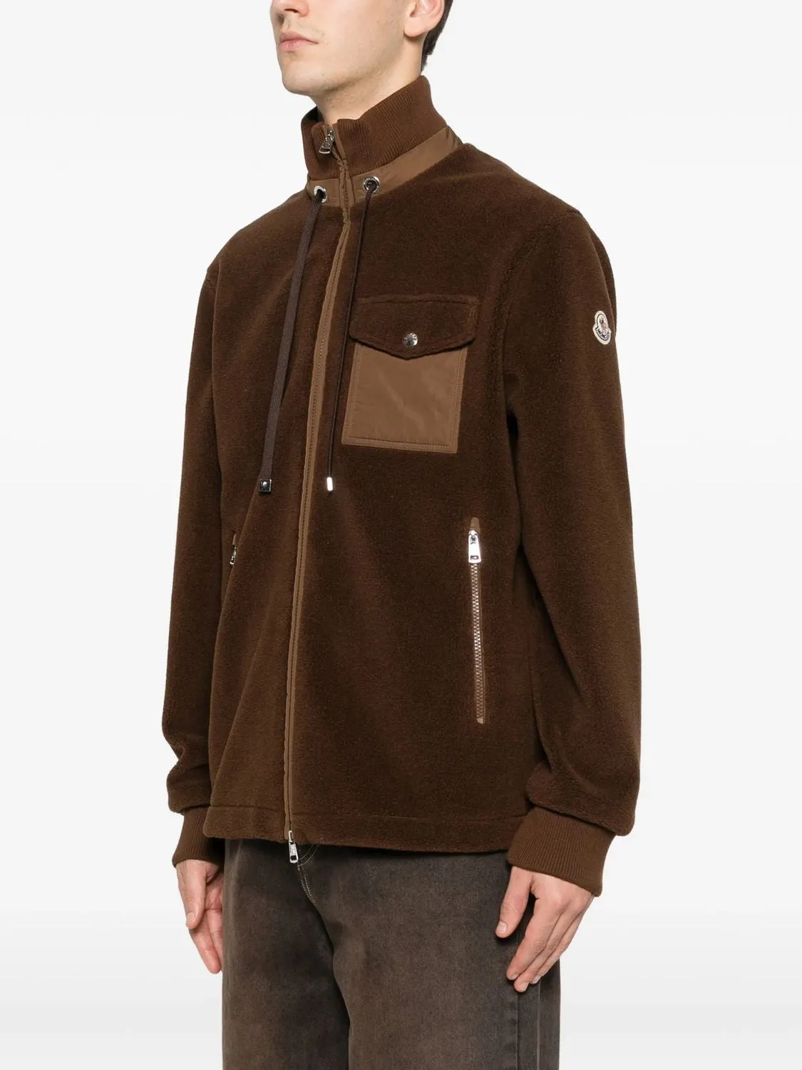 LIGHT BEIGE POLYESTER ACRYLIC ZIP UP CARDIGAN sold by Lord & Taylor product image thumbnail 2