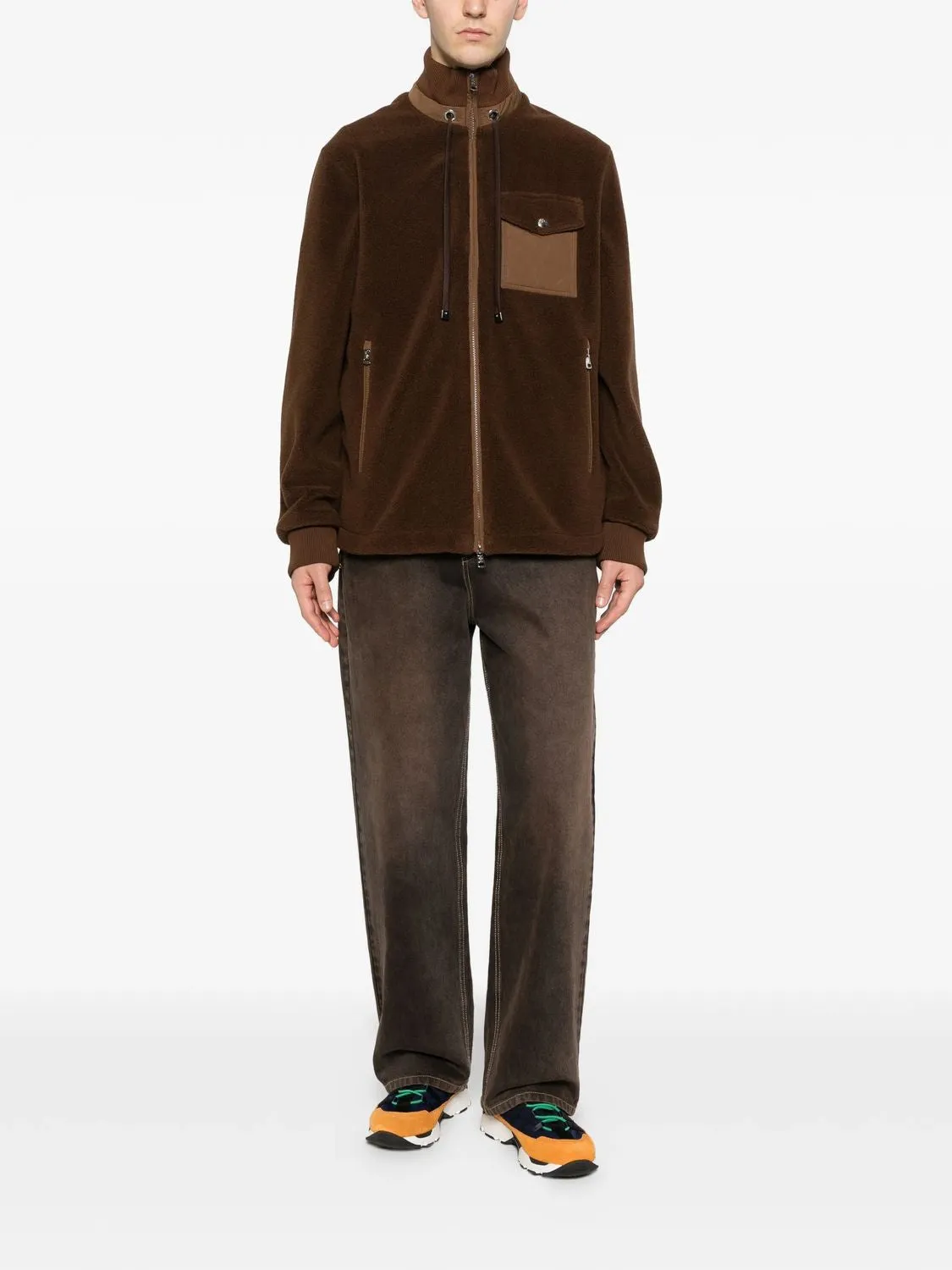 LIGHT BEIGE POLYESTER ACRYLIC ZIP UP CARDIGAN sold by Lord & Taylor product image thumbnail 3