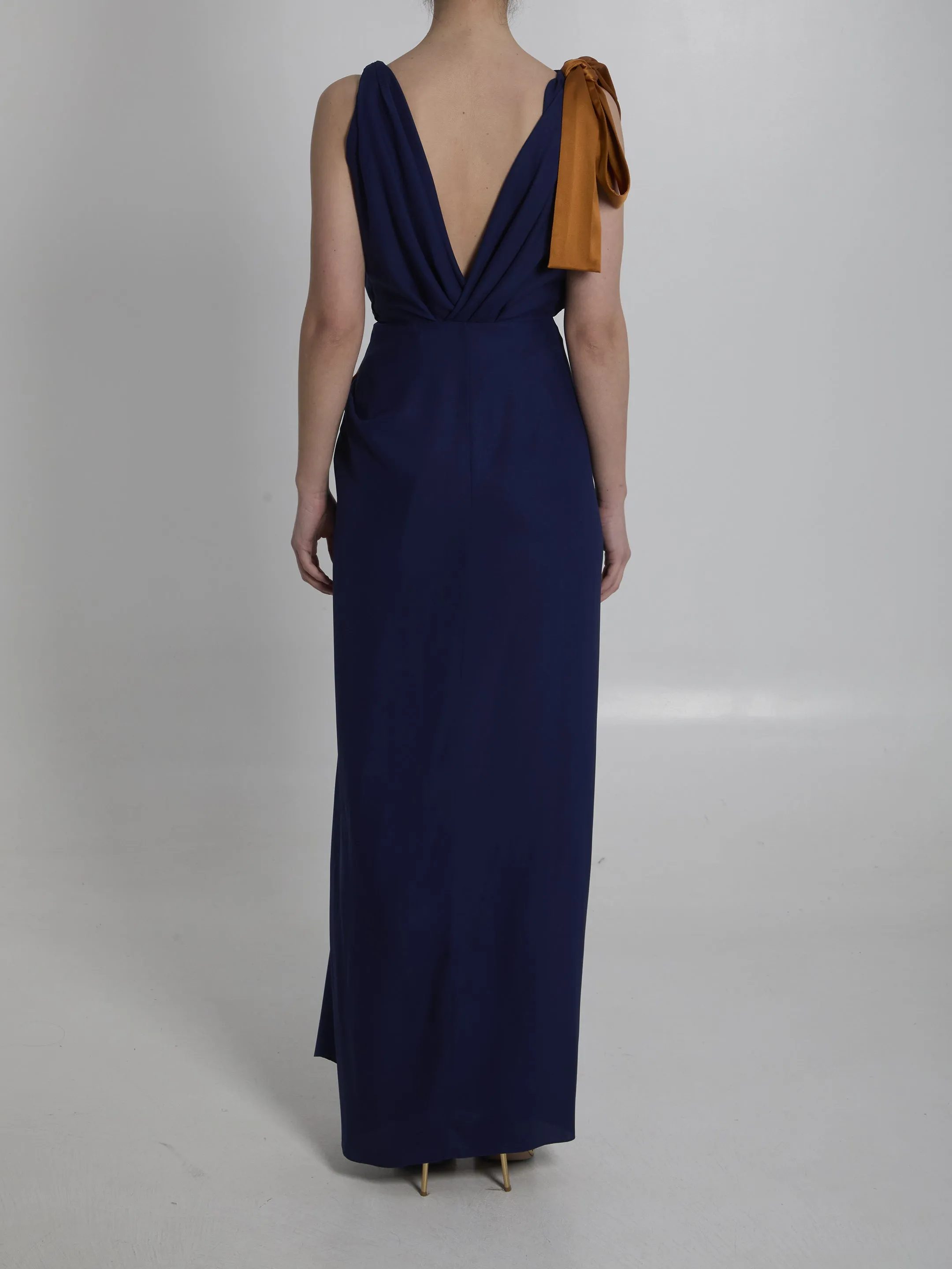 Maxi dress in double-face silk satin sold by Lord & Taylor product image thumbnail 4