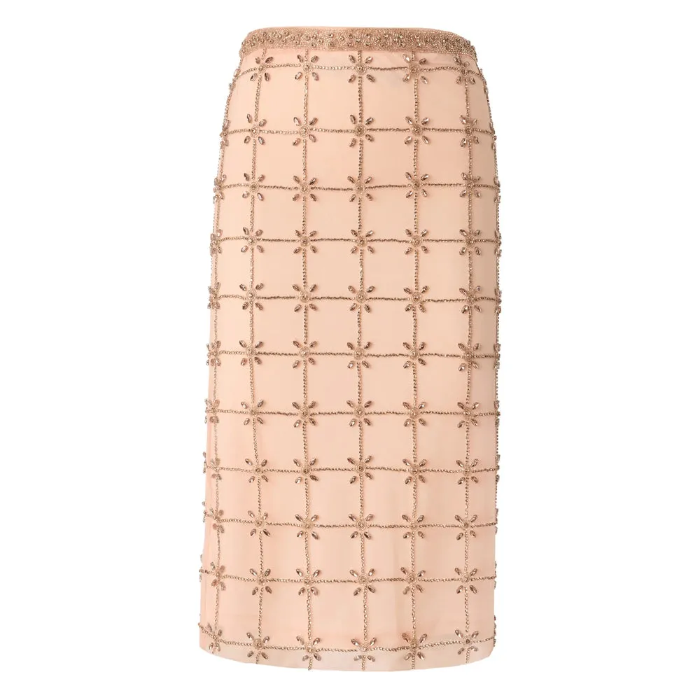 High-Waisted Skirt Neutrals/Gold sold by Lord & Taylor