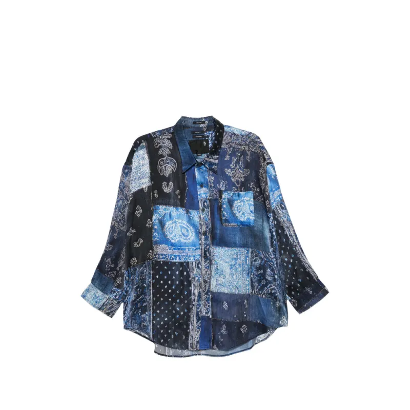 Silk Shirt Blue/Black made by R13