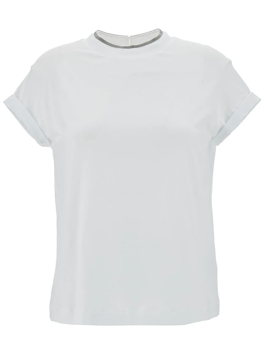 T-Shirt with Monile Detail White Cotton sold by Lord & Taylor