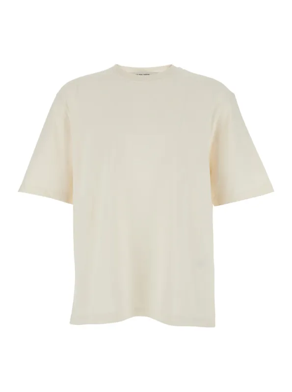 T-shirt with Maxi Logo — White Cotton made by Golden Goose