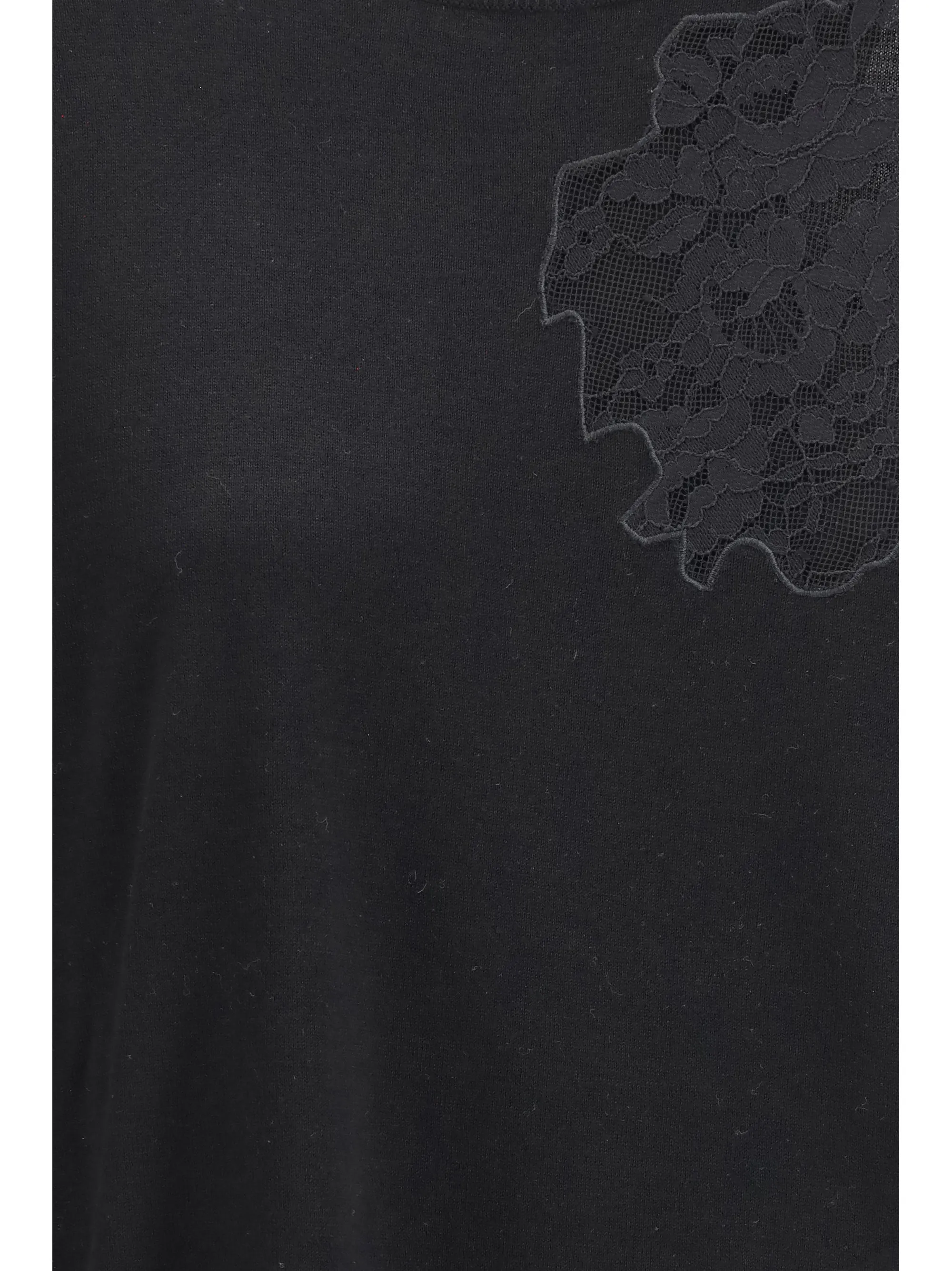 Wool Sweater with Lace Inserts, Black sold by Lord & Taylor product image thumbnail 2