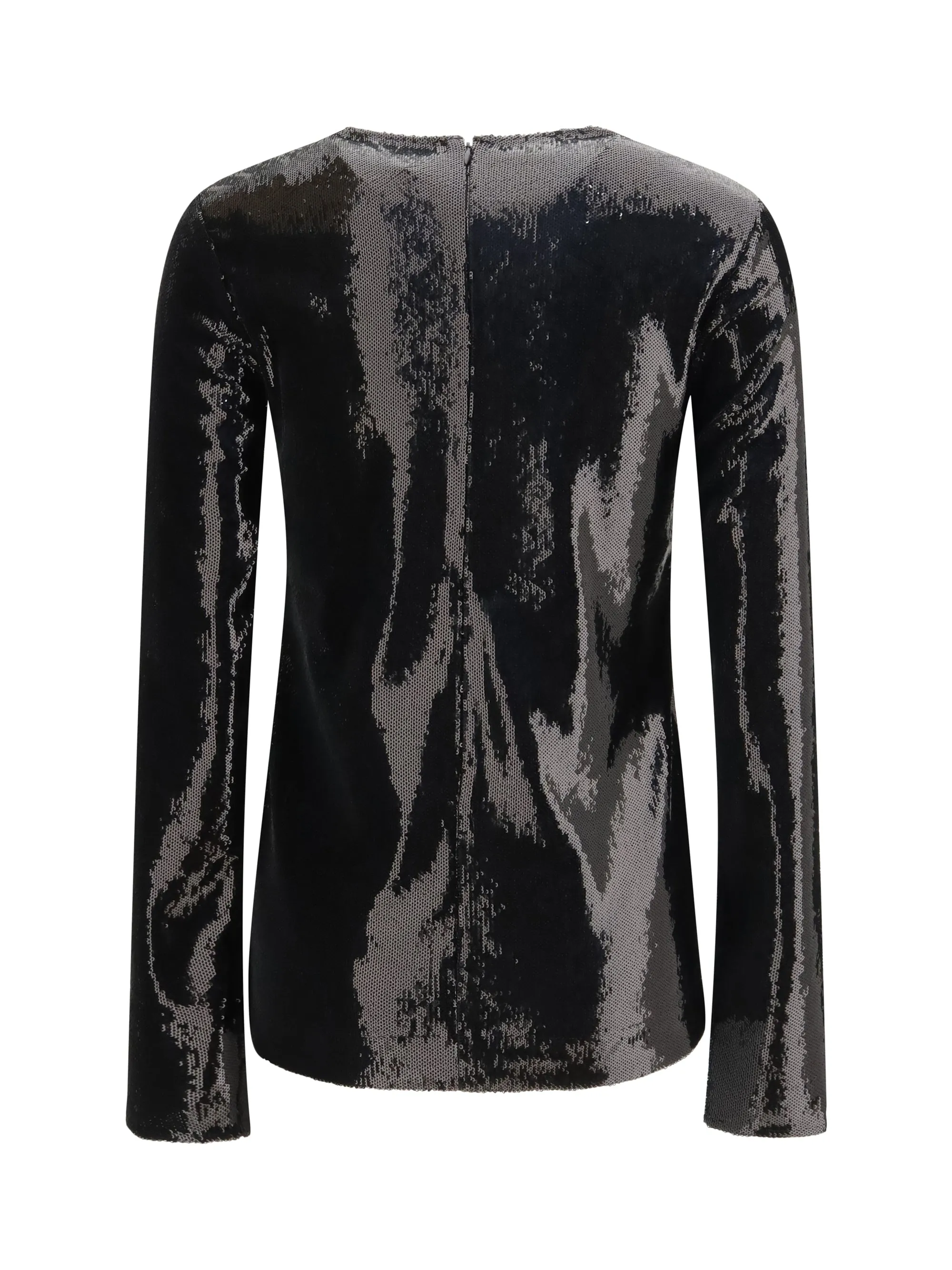 Long-Sleeved Sequin Top Black sold by Lord & Taylor product image thumbnail 2