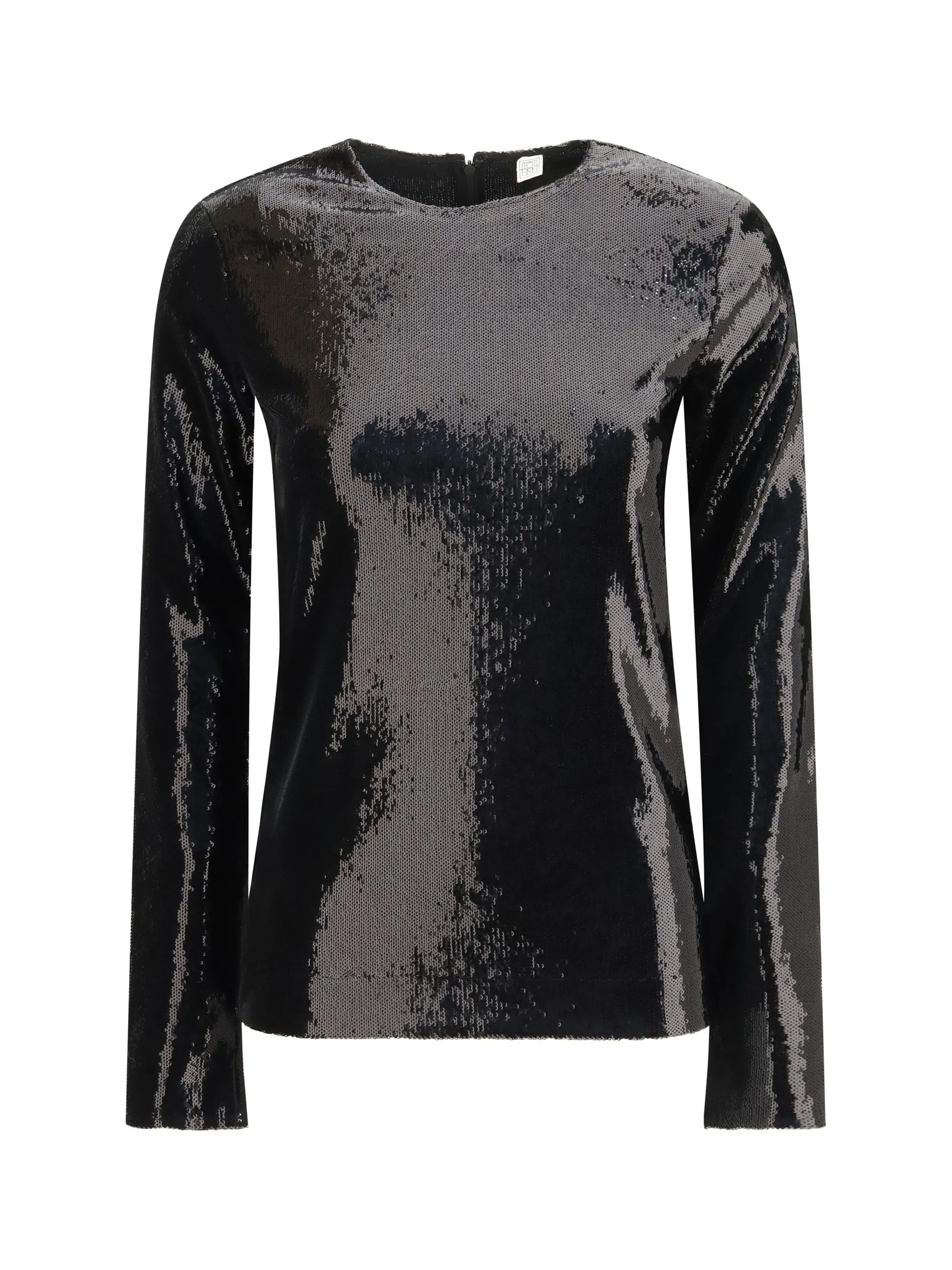 Long-Sleeved Sequin Top Black sold by Lord & Taylor