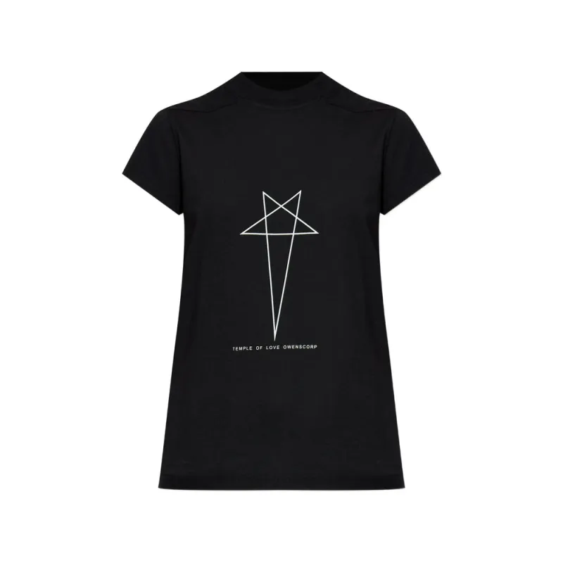 Graphic Print Black Cotton T-shirt made by Rick Owens