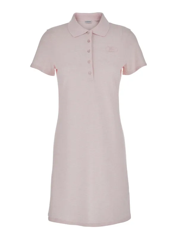 Polo-Collar Dress Pink Cotton made by Burberry