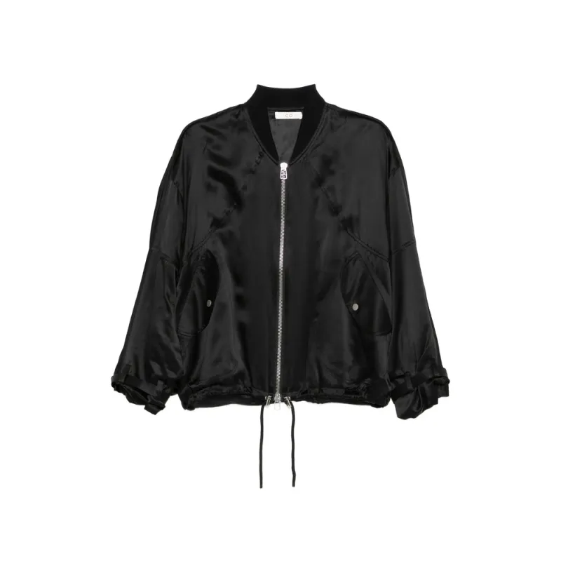 Black Front Zip Jacket with Drawstring Hem made by CO