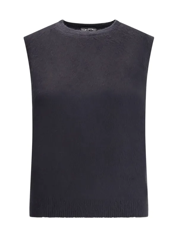 Crewneck Tank Top Silk Black made by Tom Ford