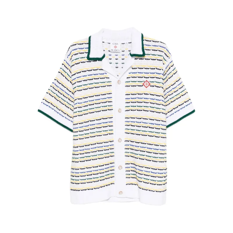 White Striped Shirt with Spread Collar made by Casablanca