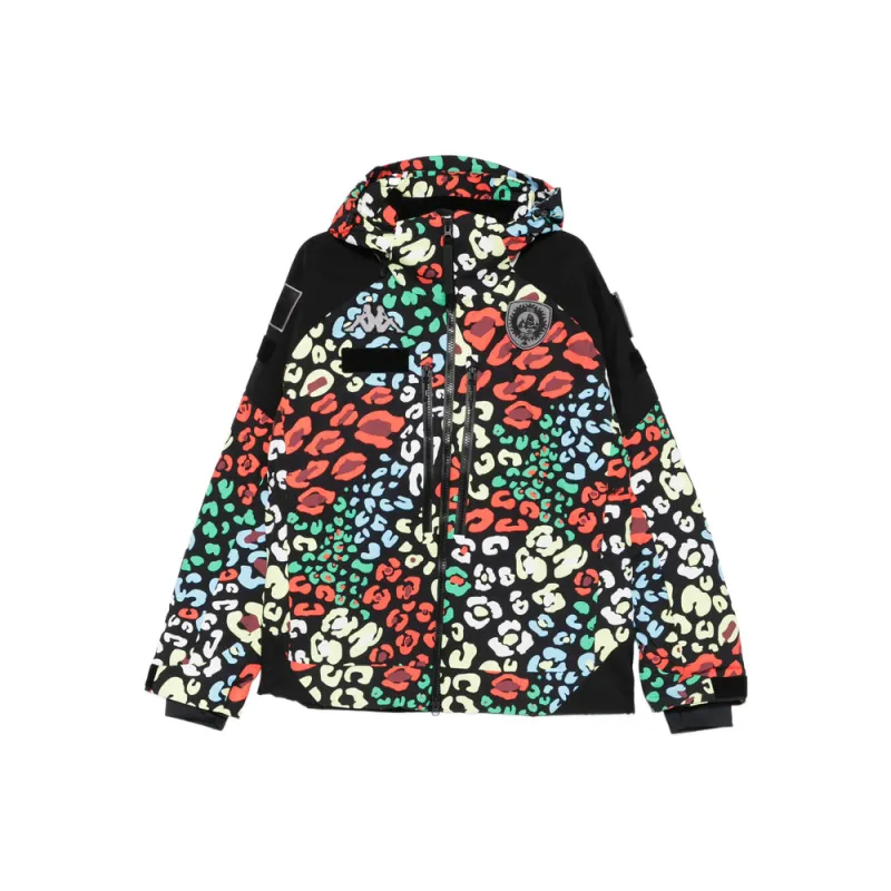 Black Leopard Print Hooded Outerwear made by Kappa