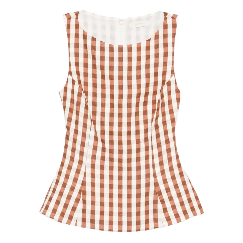 Gingham Pattern Peplum Top made by Faithfull the Brand