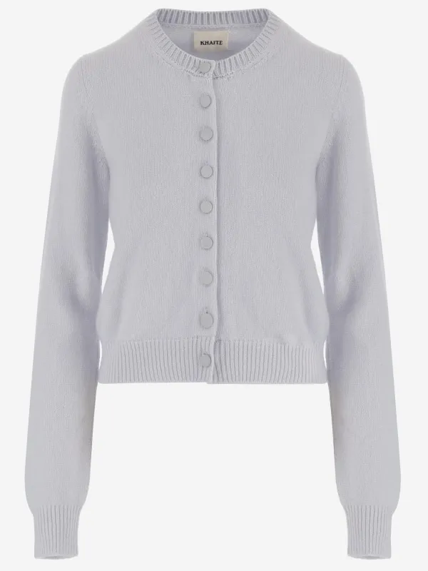 Cashmere Cardigan Light Blue made by KHAITE