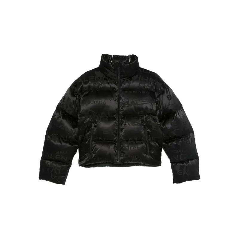 Cropped Puffer Jacket Black made by Balenciaga