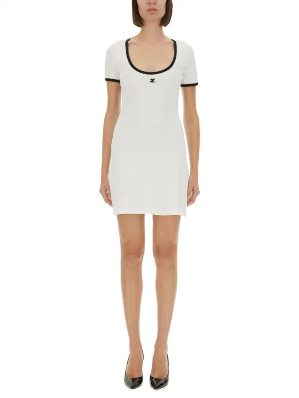 Holistic Contrast Mini Dress made by Courreges