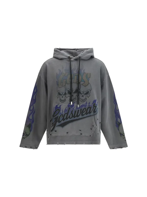 Hoodie Graphic Print Anthracite/Lilac made by GCDS