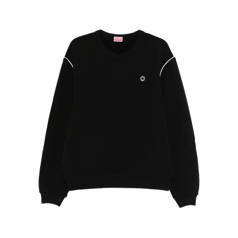 Black Crew Neck Sweatshirt with Graphic Motif made by Kenzo