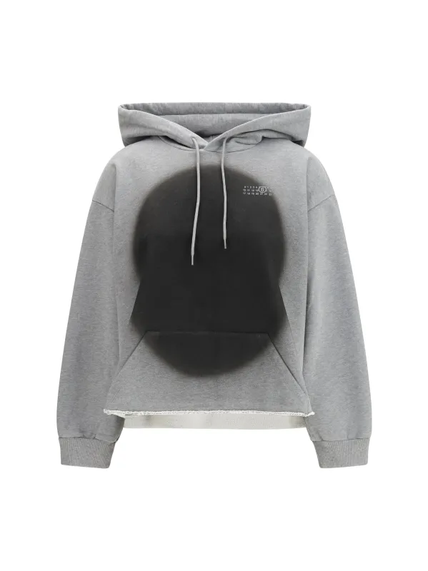 Hoodie Numeric Logo Spray Grey Melange made by Maison Margiela