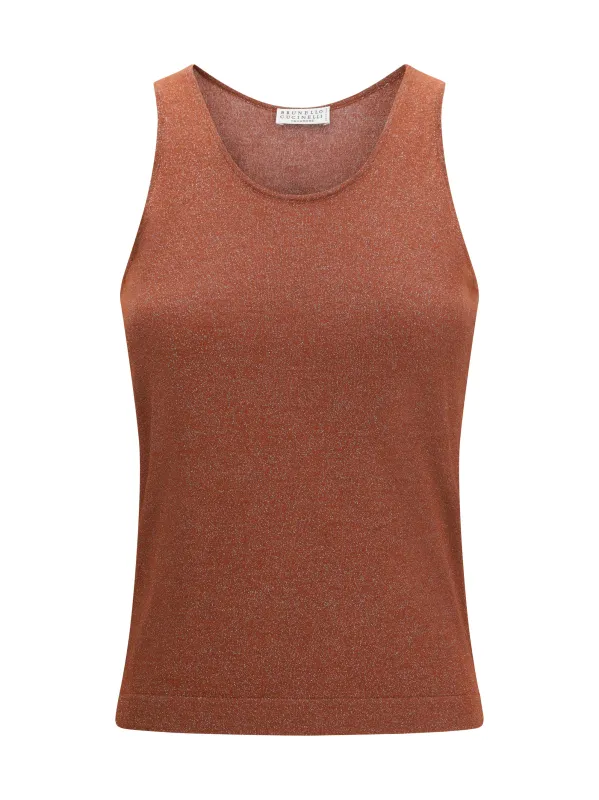 Tank Top Fire Brick made by Brunello Cucinelli