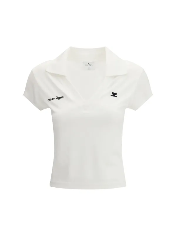 Cropped Polo Heritage White made by Courreges