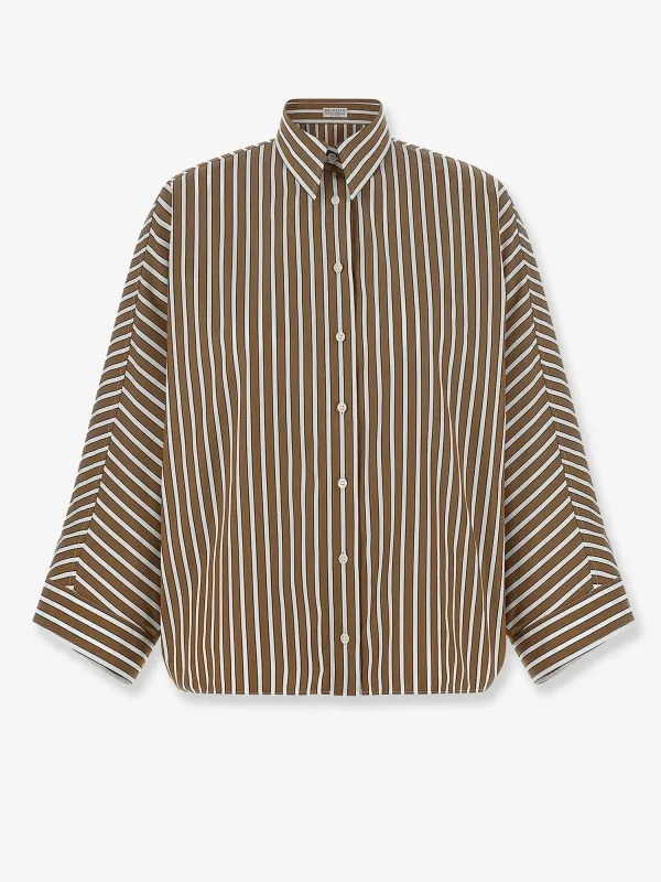 Striped Cotton Shirt made by Brunello Cucinelli